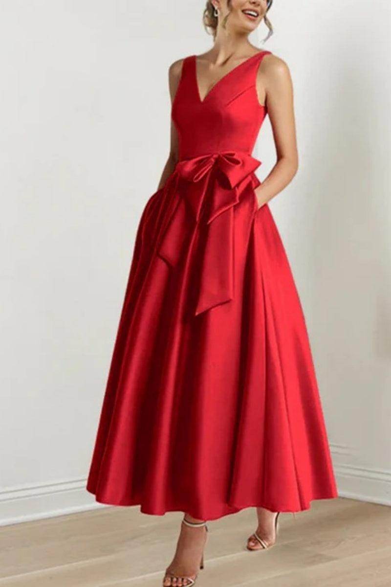 V Neck Sleeveless Ankle-Length Mother Of The Bride Dresses CM0331 - COCOMELODY