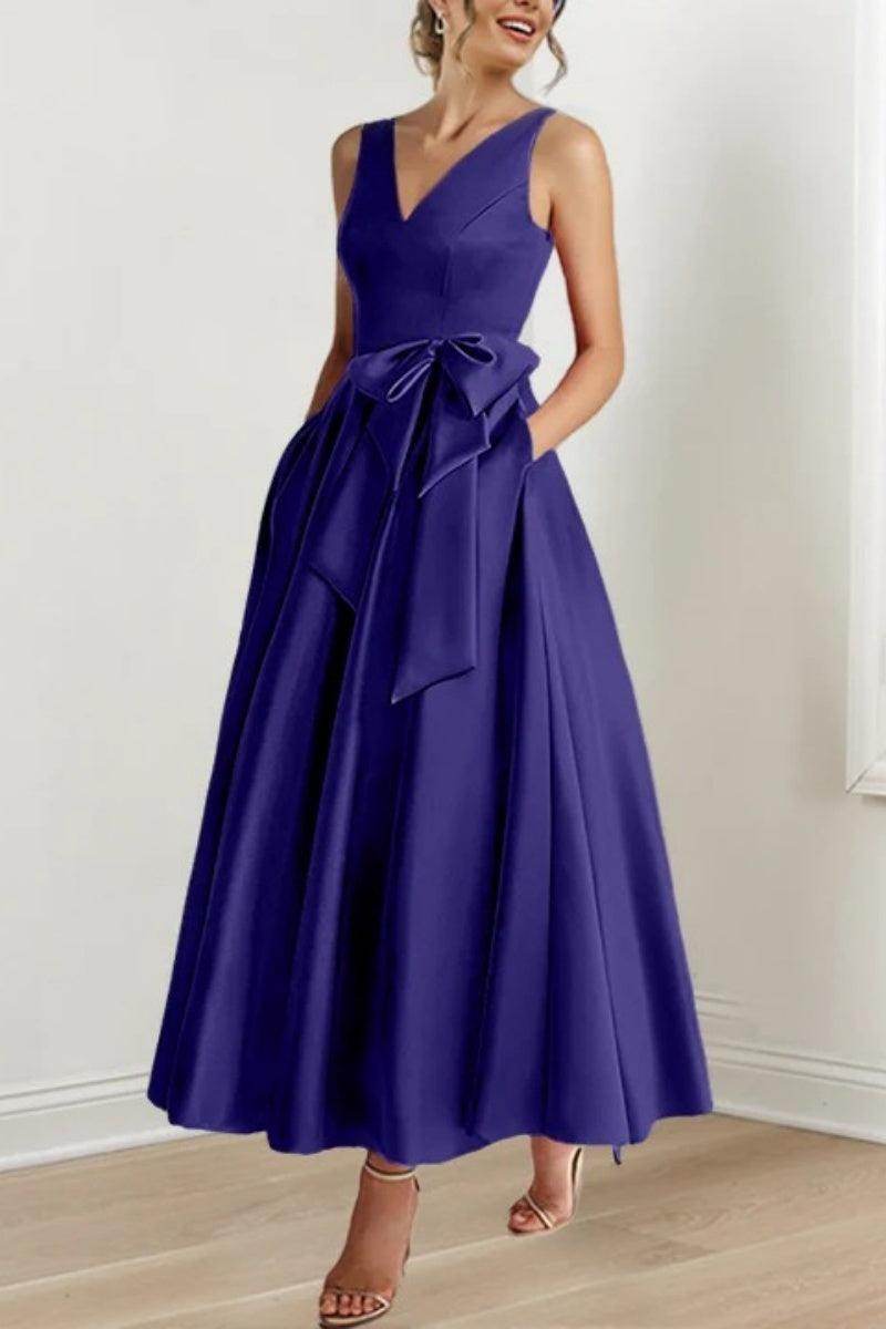 V Neck Sleeveless Ankle-Length Mother Of The Bride Dresses CM0331 - COCOMELODY