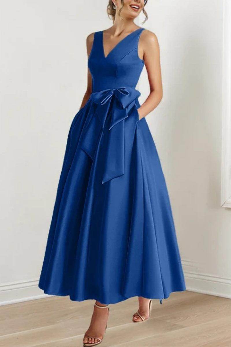 V Neck Sleeveless Ankle-Length Mother Of The Bride Dresses CM0331 - COCOMELODY