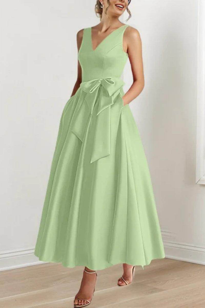 V Neck Sleeveless Ankle-Length Mother Of The Bride Dresses CM0331 - COCOMELODY