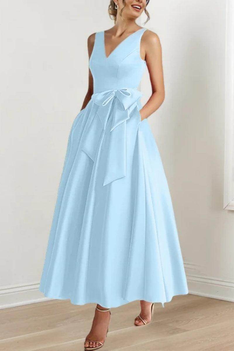 V Neck Sleeveless Ankle-Length Mother Of The Bride Dresses CM0331 - COCOMELODY