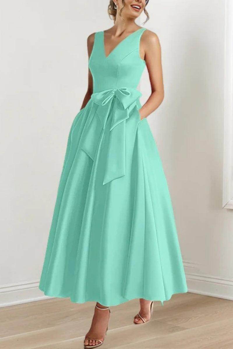 V Neck Sleeveless Ankle-Length Mother Of The Bride Dresses CM0331 - COCOMELODY