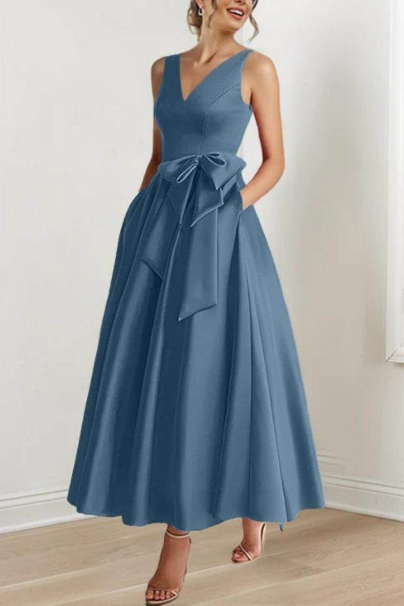 V Neck Sleeveless Ankle-Length Mother Of The Bride Dresses CM0331 - COCOMELODY