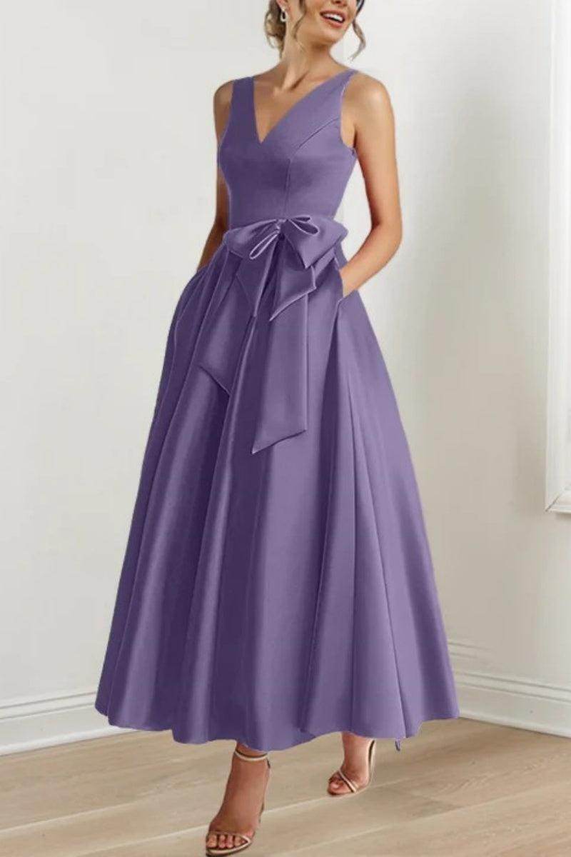 V Neck Sleeveless Ankle-Length Mother Of The Bride Dresses CM0331 - COCOMELODY