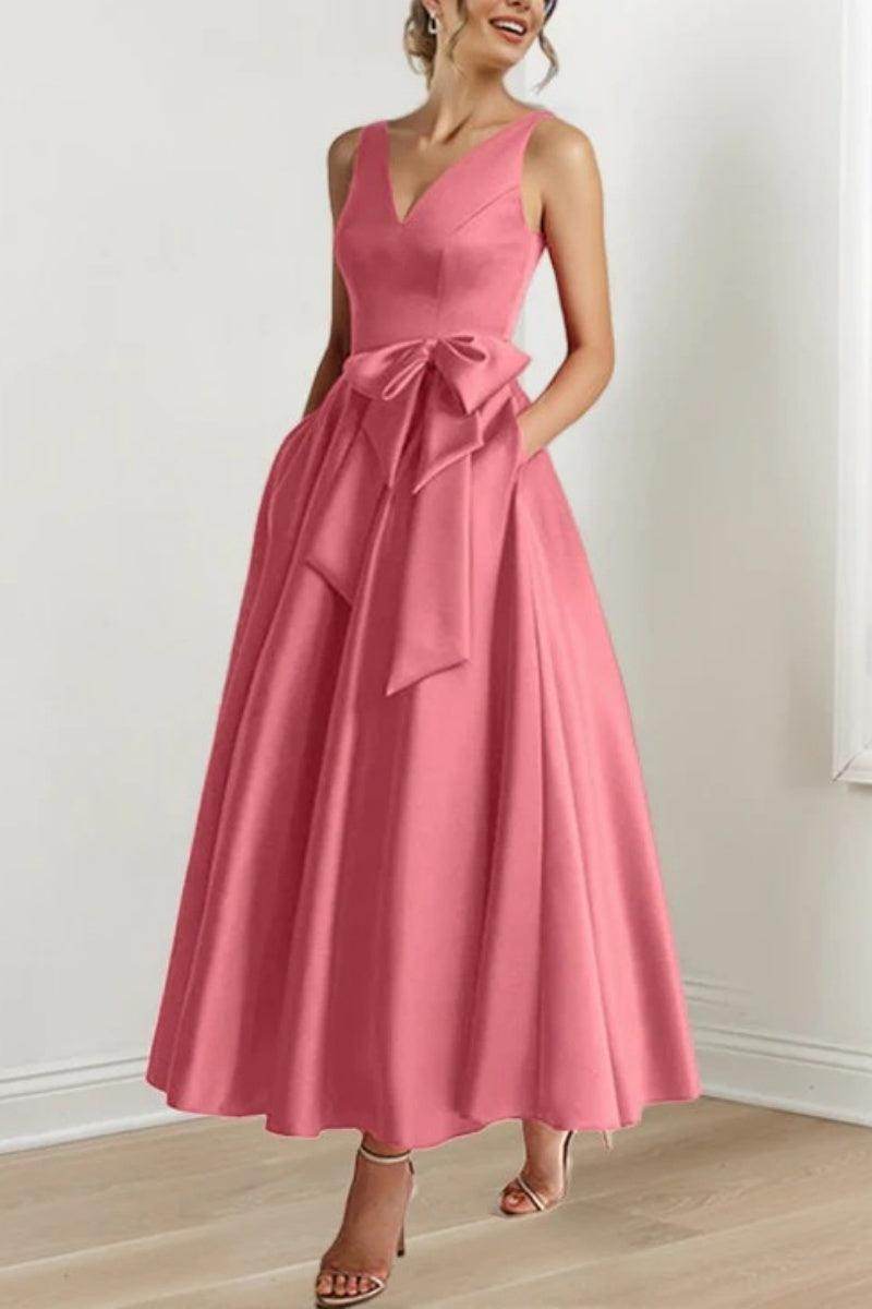 V Neck Sleeveless Ankle-Length Mother Of The Bride Dresses CM0331 - COCOMELODY