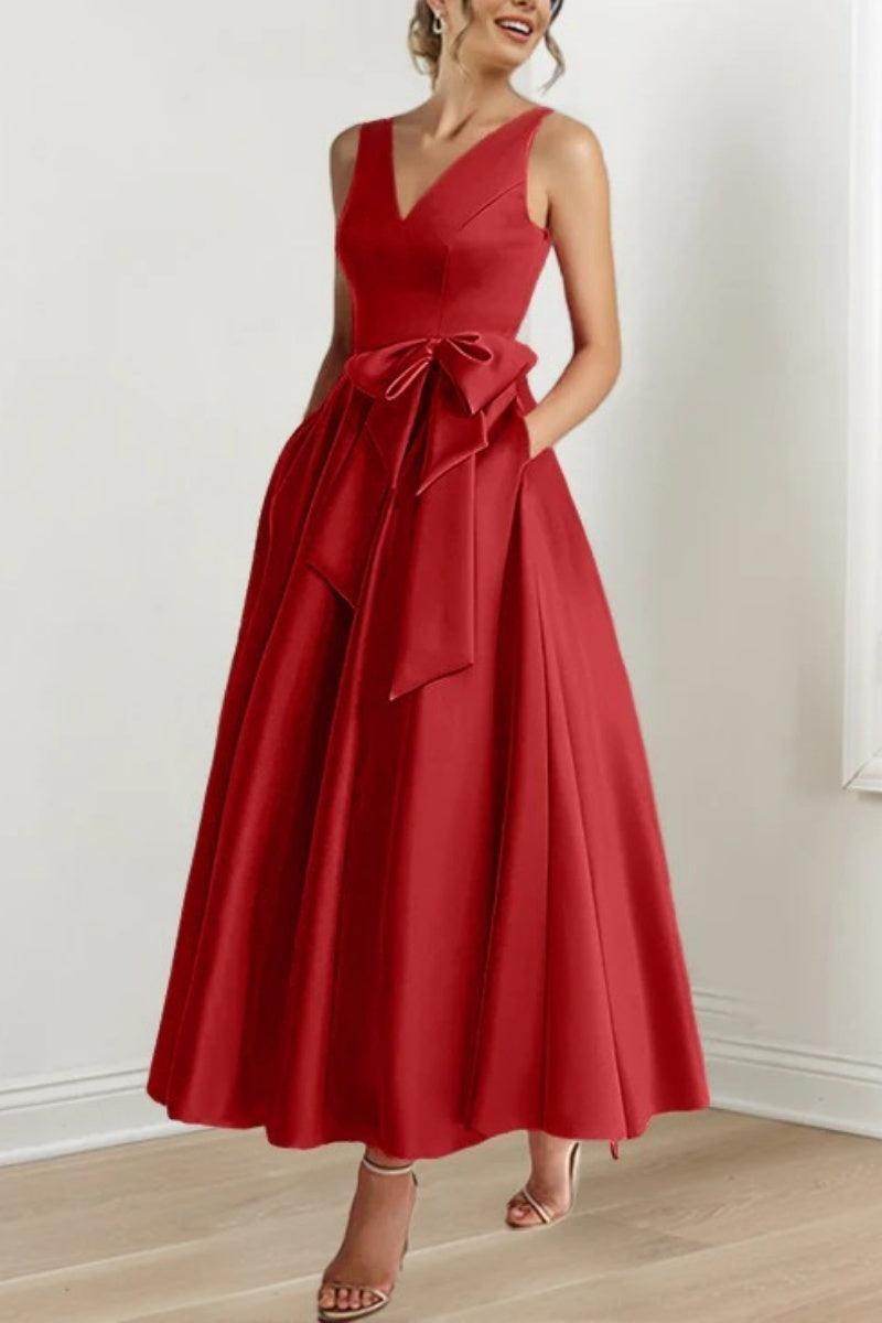 V Neck Sleeveless Ankle-Length Mother Of The Bride Dresses CM0331 - COCOMELODY
