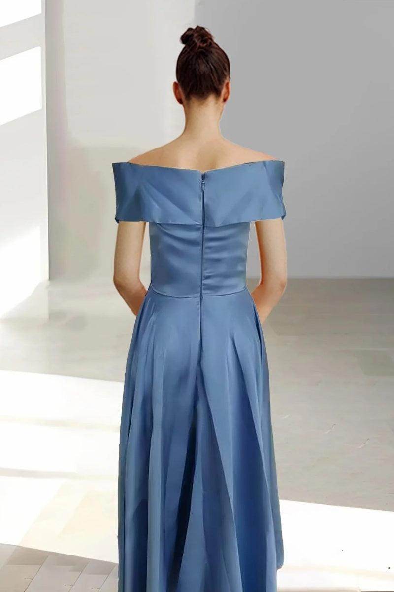 Off The Shoulder Sleeveless Ankle Length Mother Dresses CM0332 - COCOMELODY