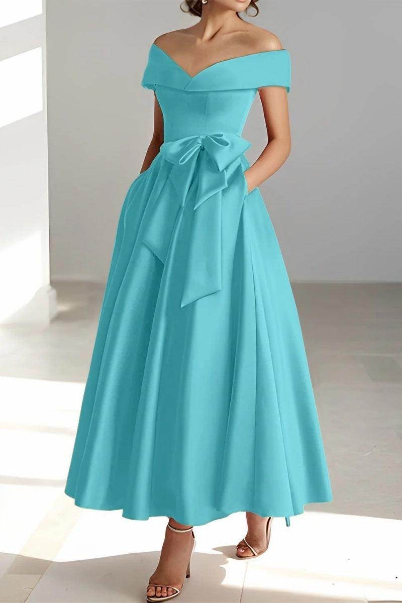 Off The Shoulder Sleeveless Ankle Length Mother Dresses CM0332 - COCOMELODY