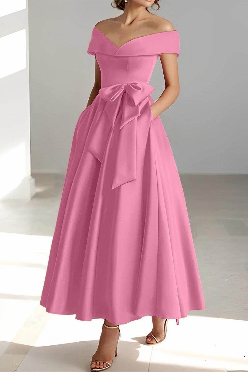 Off The Shoulder Sleeveless Ankle Length Mother Dresses CM0332 - COCOMELODY