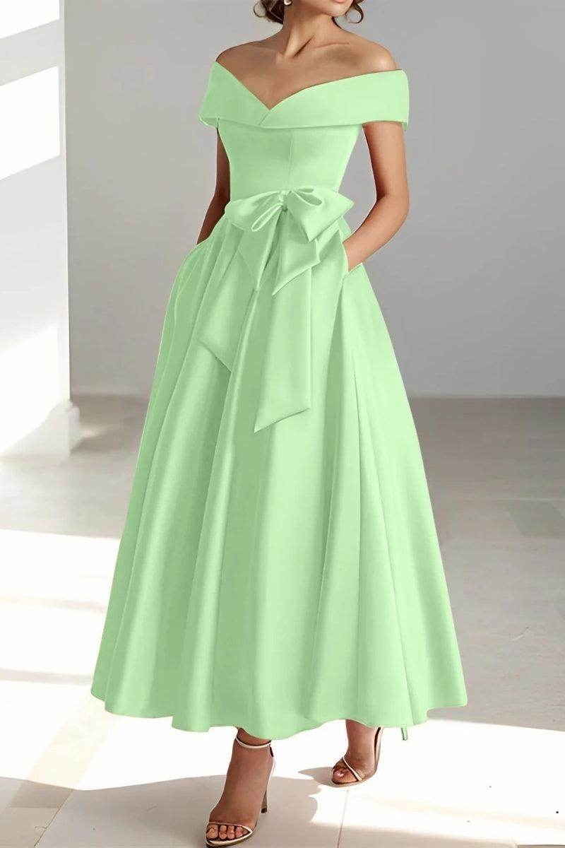 Off The Shoulder Sleeveless Ankle Length Mother Dresses CM0332 - COCOMELODY