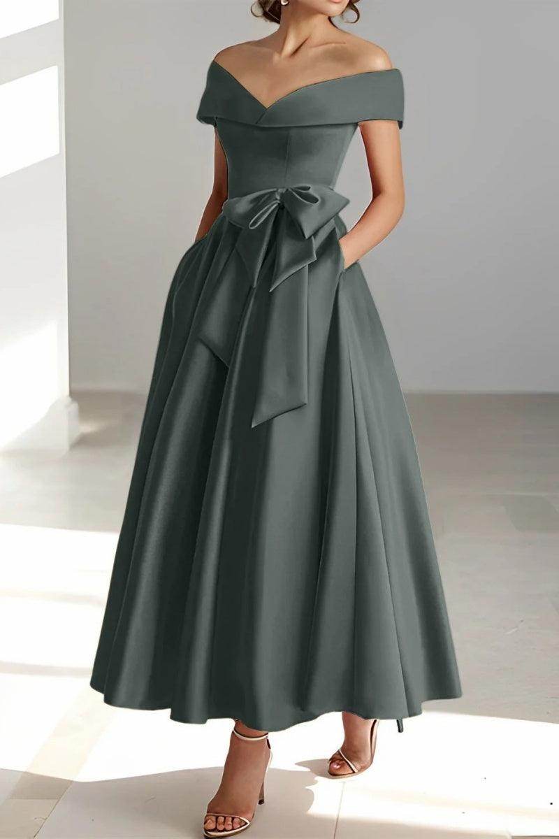 Off The Shoulder Sleeveless Ankle Length Mother Dresses CM0332 - COCOMELODY