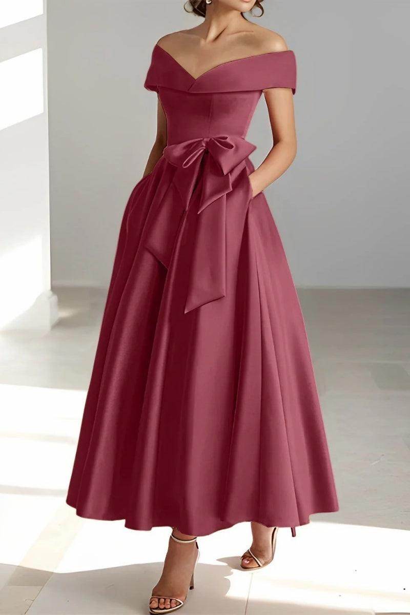 Off The Shoulder Sleeveless Ankle Length Mother Dresses CM0332 - COCOMELODY