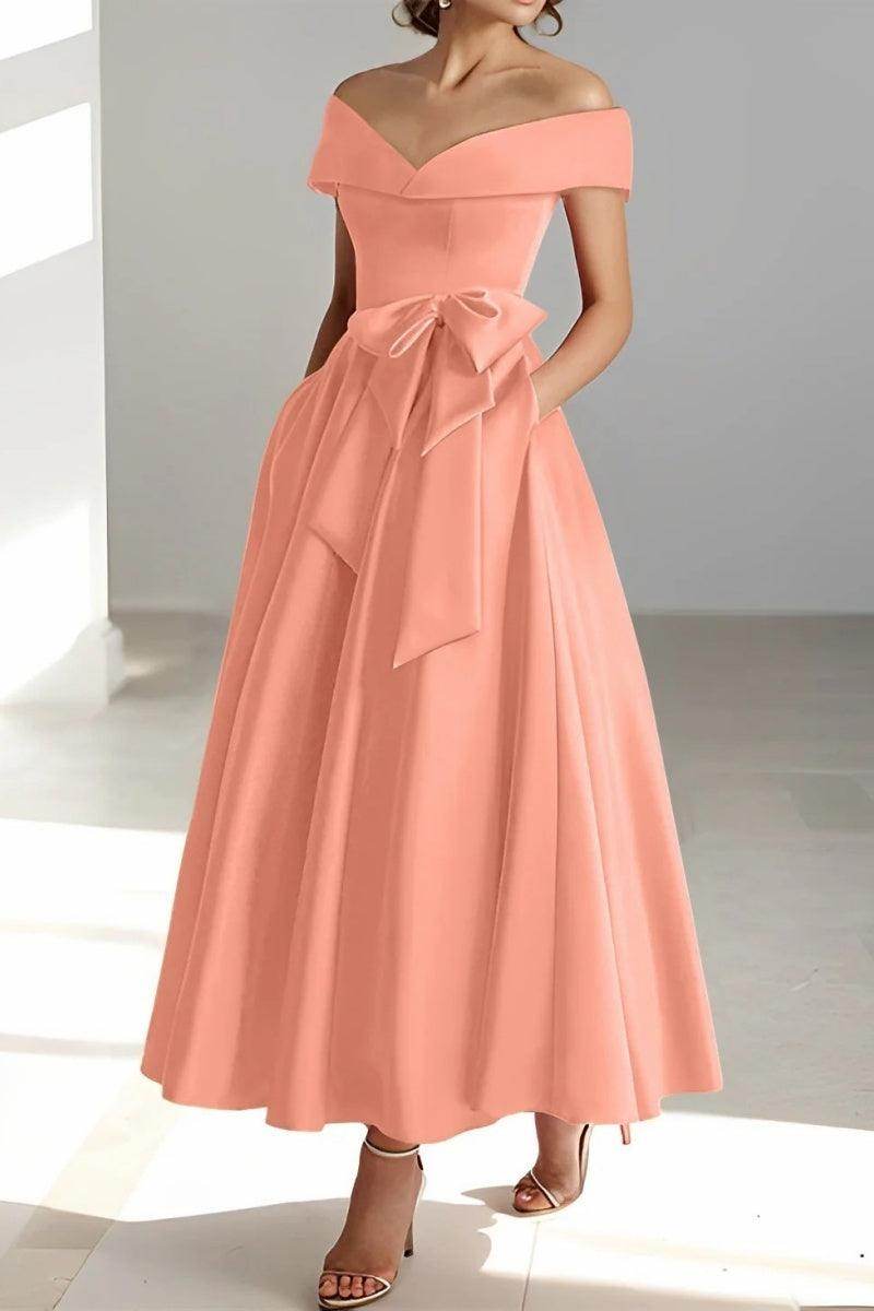 Off The Shoulder Sleeveless Ankle Length Mother Dresses CM0332 - COCOMELODY