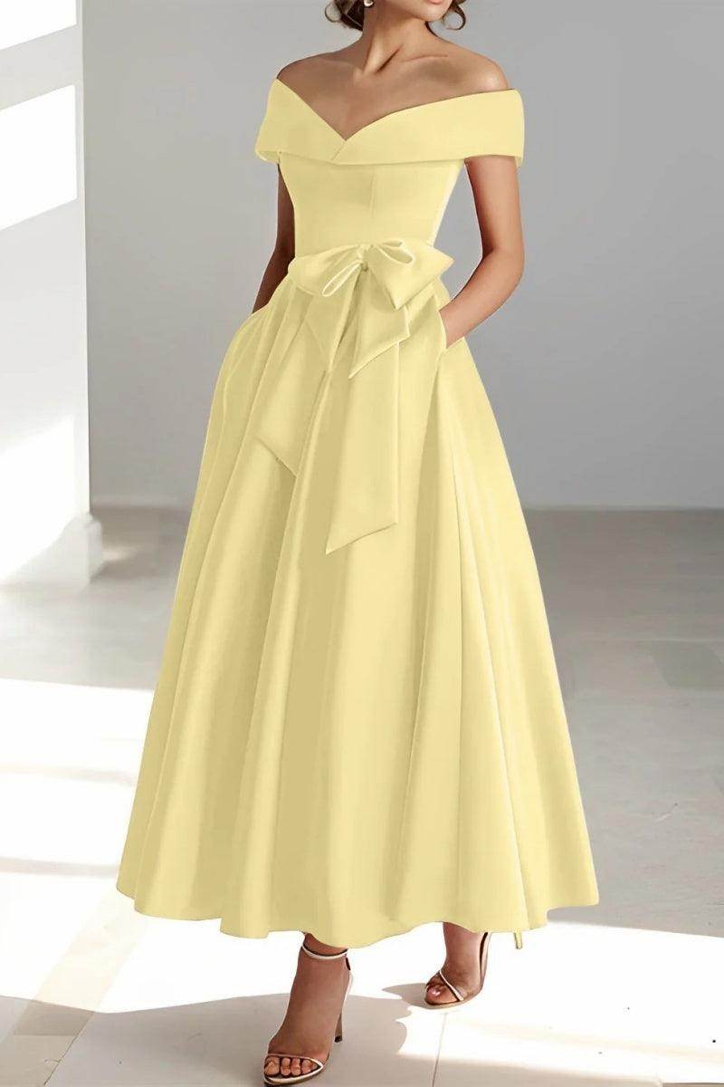 Off The Shoulder Sleeveless Ankle Length Mother Dresses CM0332 - COCOMELODY