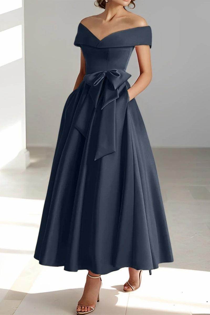Off The Shoulder Sleeveless Ankle Length Mother Dresses CM0332 - COCOMELODY