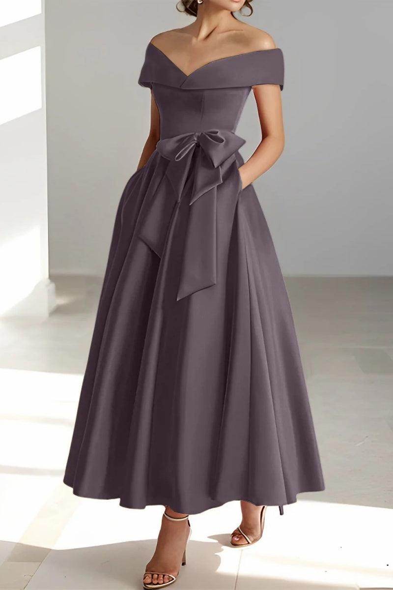 Off The Shoulder Sleeveless Ankle Length Mother Dresses CM0332 - COCOMELODY