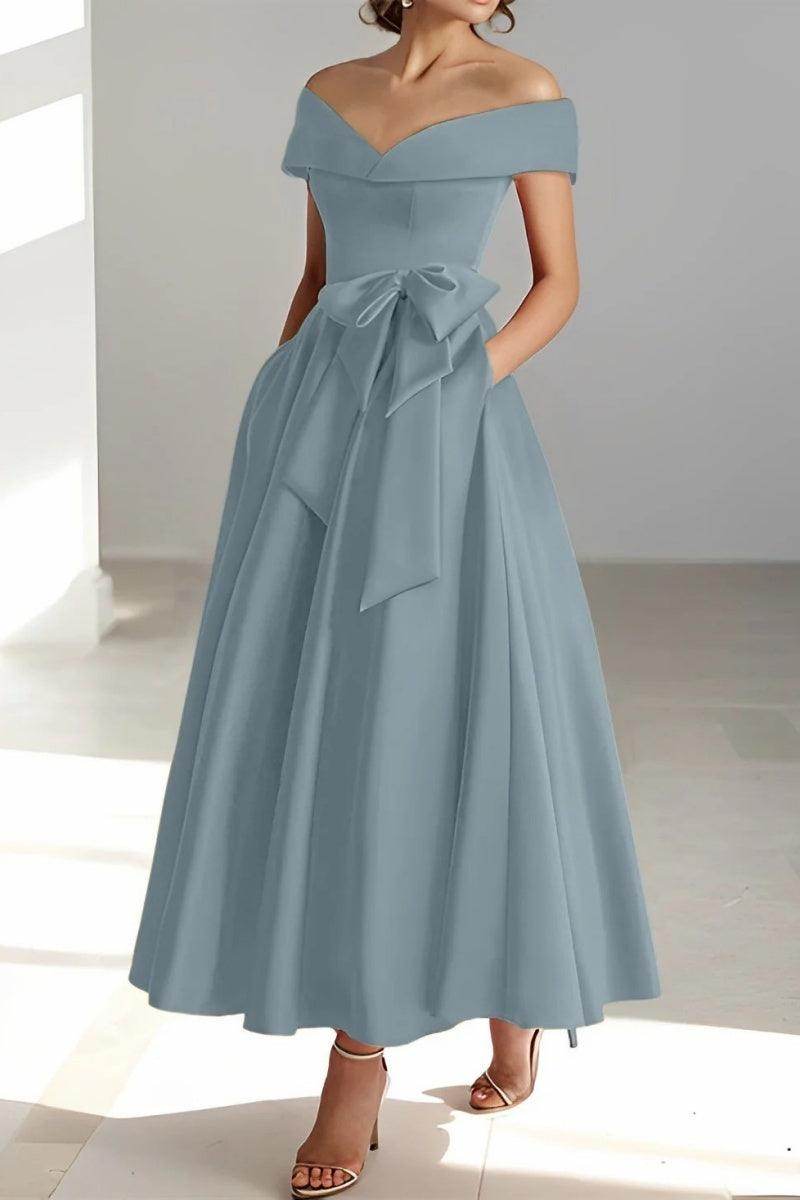 Off The Shoulder Sleeveless Ankle Length Mother Dresses CM0332 - COCOMELODY