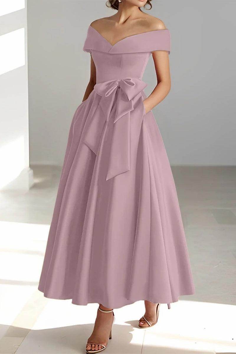 Off The Shoulder Sleeveless Ankle Length Mother Dresses CM0332 - COCOMELODY