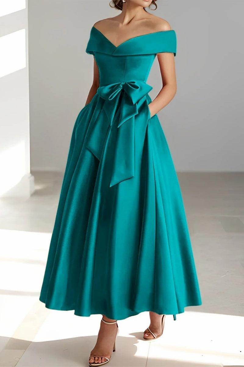 Off The Shoulder Sleeveless Ankle Length Mother Dresses CM0332 - COCOMELODY