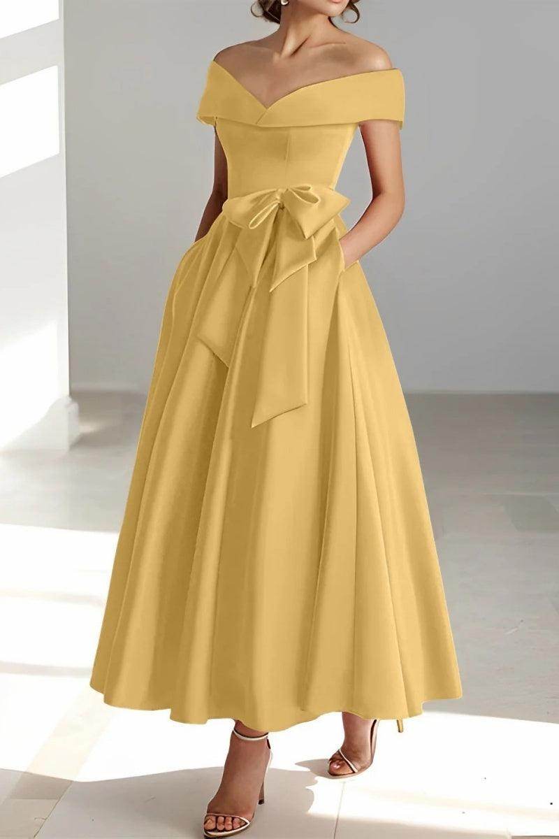 Off The Shoulder Sleeveless Ankle Length Mother Dresses CM0332 - COCOMELODY