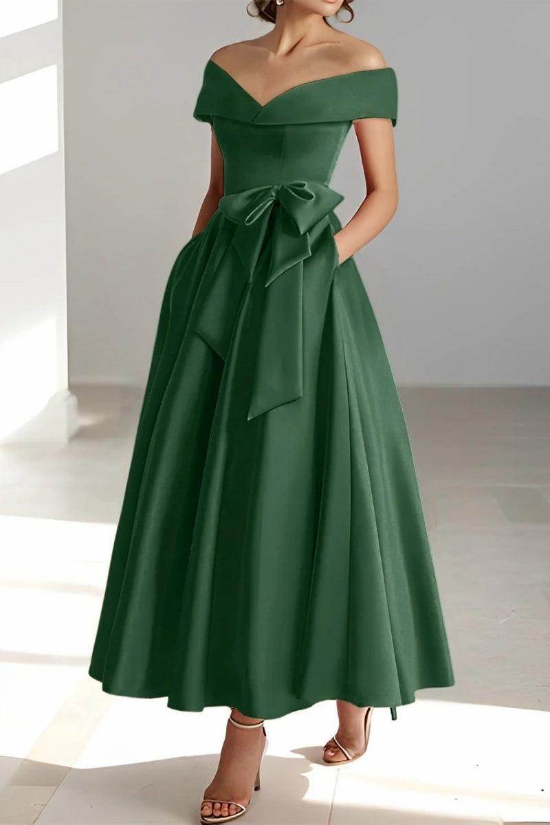 Off The Shoulder Sleeveless Ankle Length Mother Dresses CM0332 - COCOMELODY