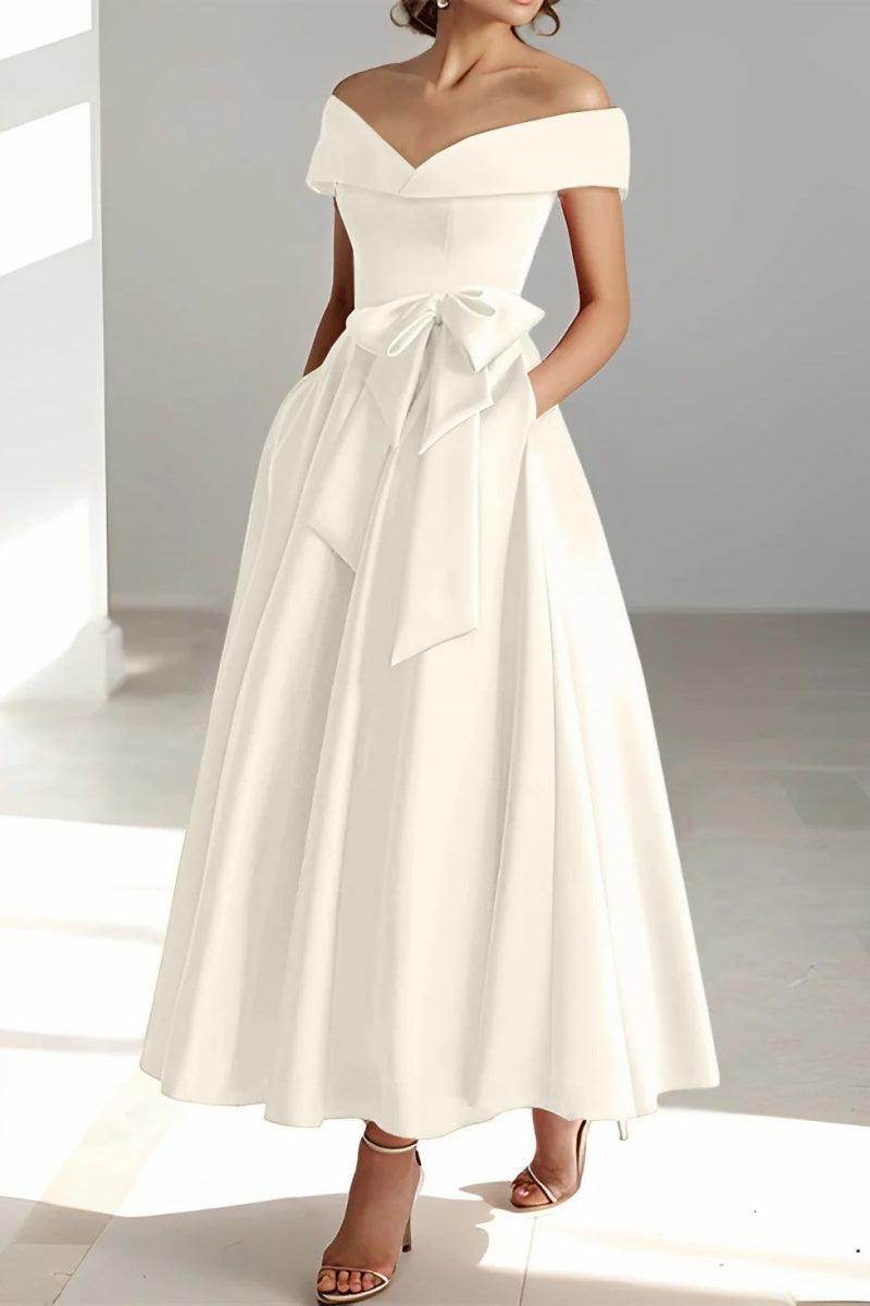 Off The Shoulder Sleeveless Ankle Length Mother Dresses CM0332 - COCOMELODY