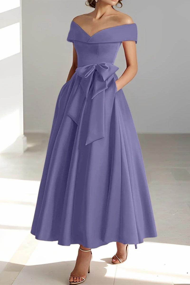 Off The Shoulder Sleeveless Ankle Length Mother Dresses CM0332 - COCOMELODY