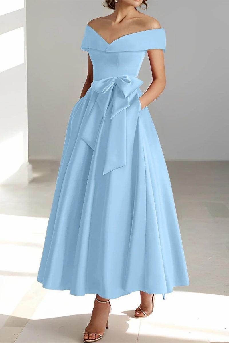 Off The Shoulder Sleeveless Ankle Length Mother Dresses CM0332 - COCOMELODY