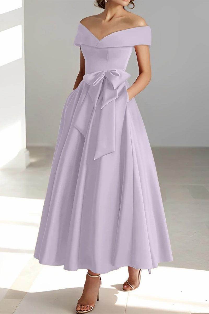 Off The Shoulder Sleeveless Ankle Length Mother Dresses CM0332 - COCOMELODY