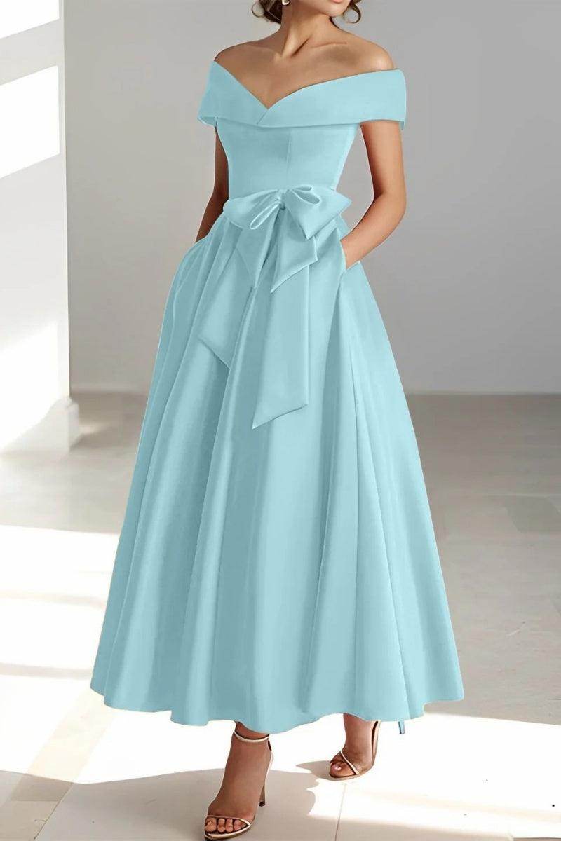 Off The Shoulder Sleeveless Ankle Length Mother Dresses CM0332 - COCOMELODY