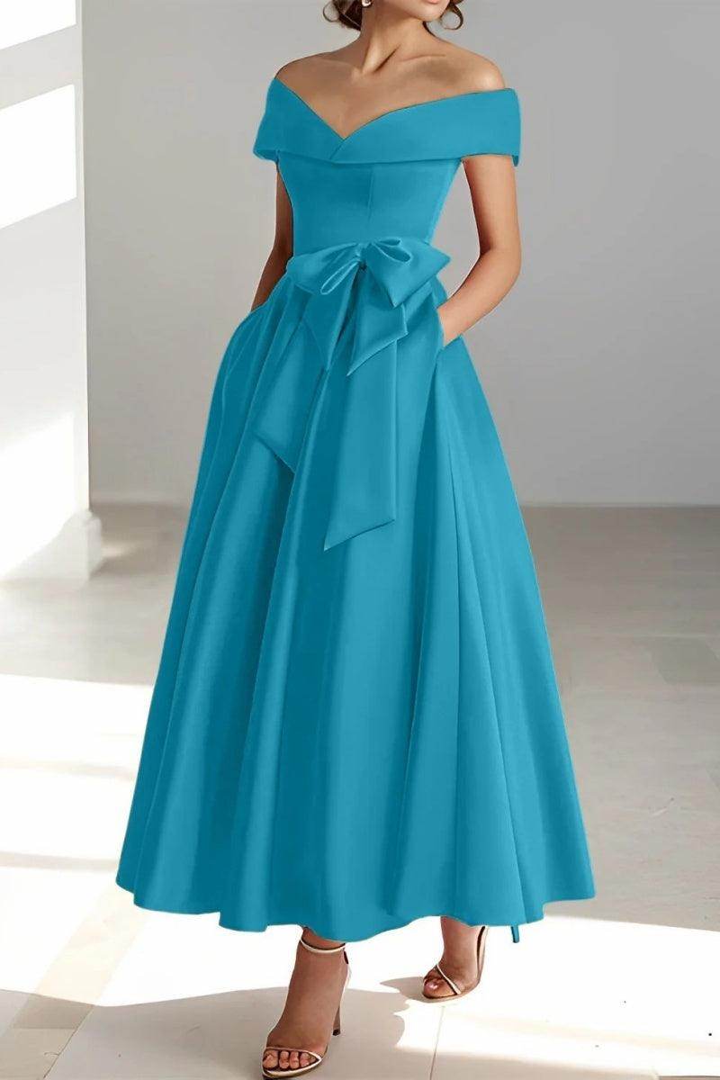 Off The Shoulder Sleeveless Ankle Length Mother Dresses CM0332 - COCOMELODY