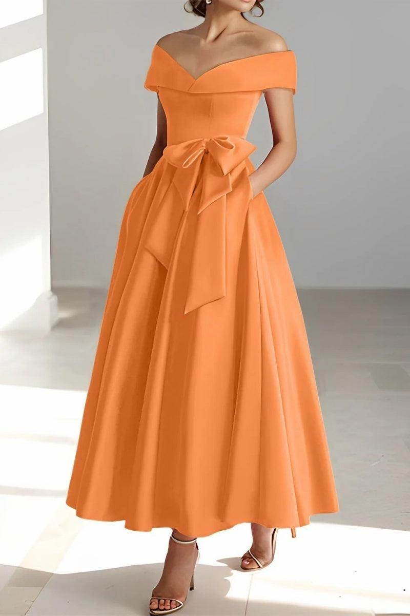 Off The Shoulder Sleeveless Ankle Length Mother Dresses CM0332 - COCOMELODY