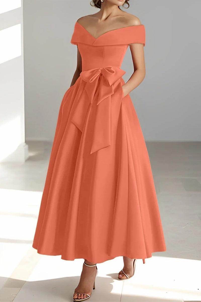 Off The Shoulder Sleeveless Ankle Length Mother Dresses CM0332 - COCOMELODY