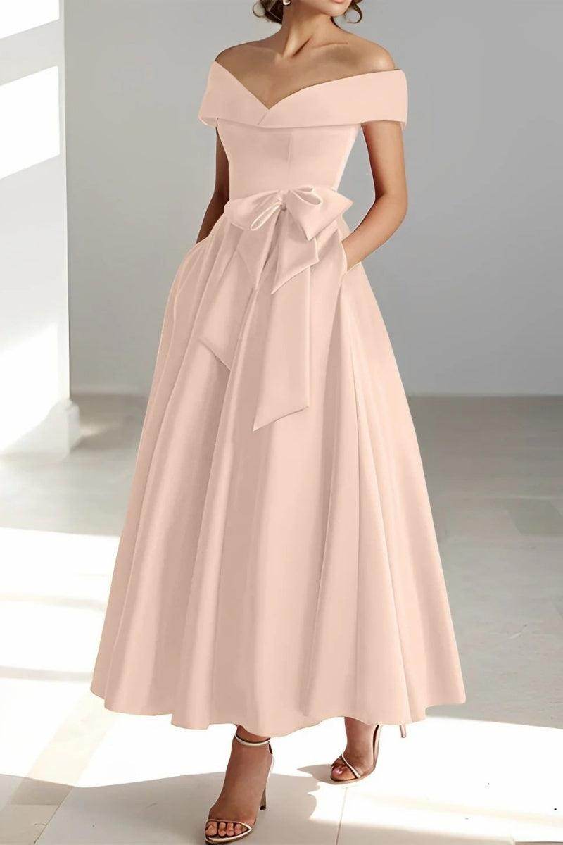 Off The Shoulder Sleeveless Ankle Length Mother Dresses CM0332 - COCOMELODY