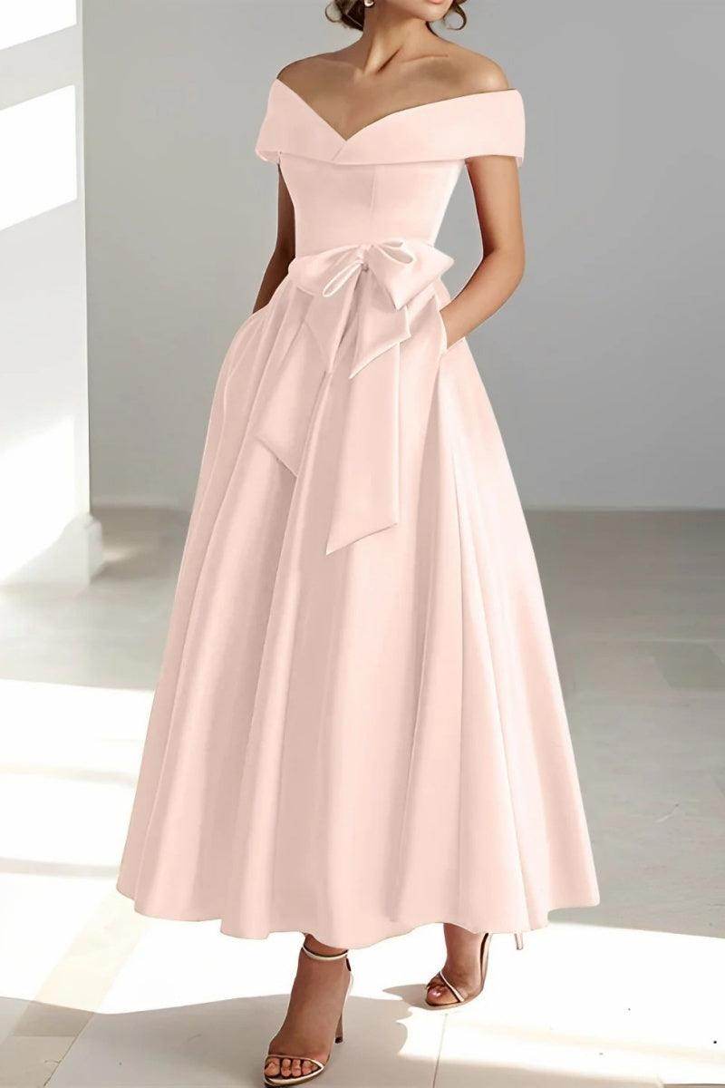 Off The Shoulder Sleeveless Ankle Length Mother Dresses CM0332 - COCOMELODY