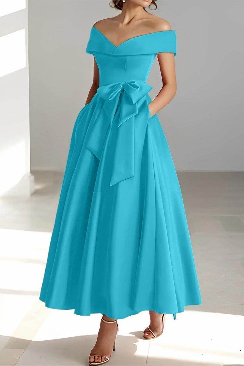 Off The Shoulder Sleeveless Ankle Length Mother Dresses CM0332 - COCOMELODY