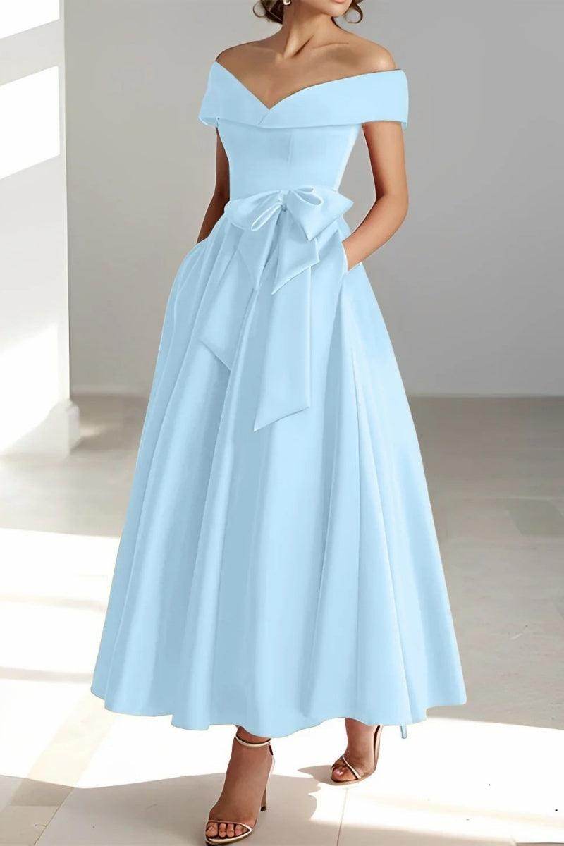 Off The Shoulder Sleeveless Ankle Length Mother Dresses CM0332 - COCOMELODY