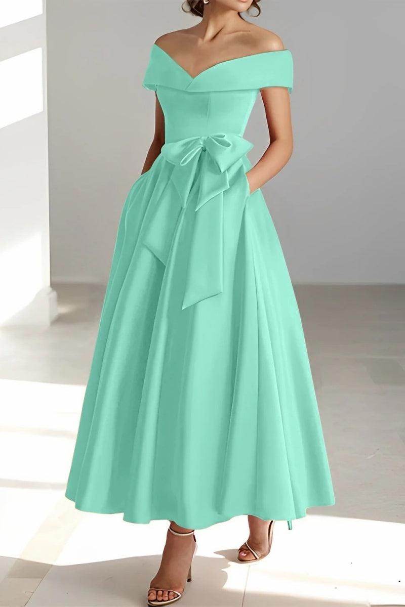 Off The Shoulder Sleeveless Ankle Length Mother Dresses CM0332 - COCOMELODY