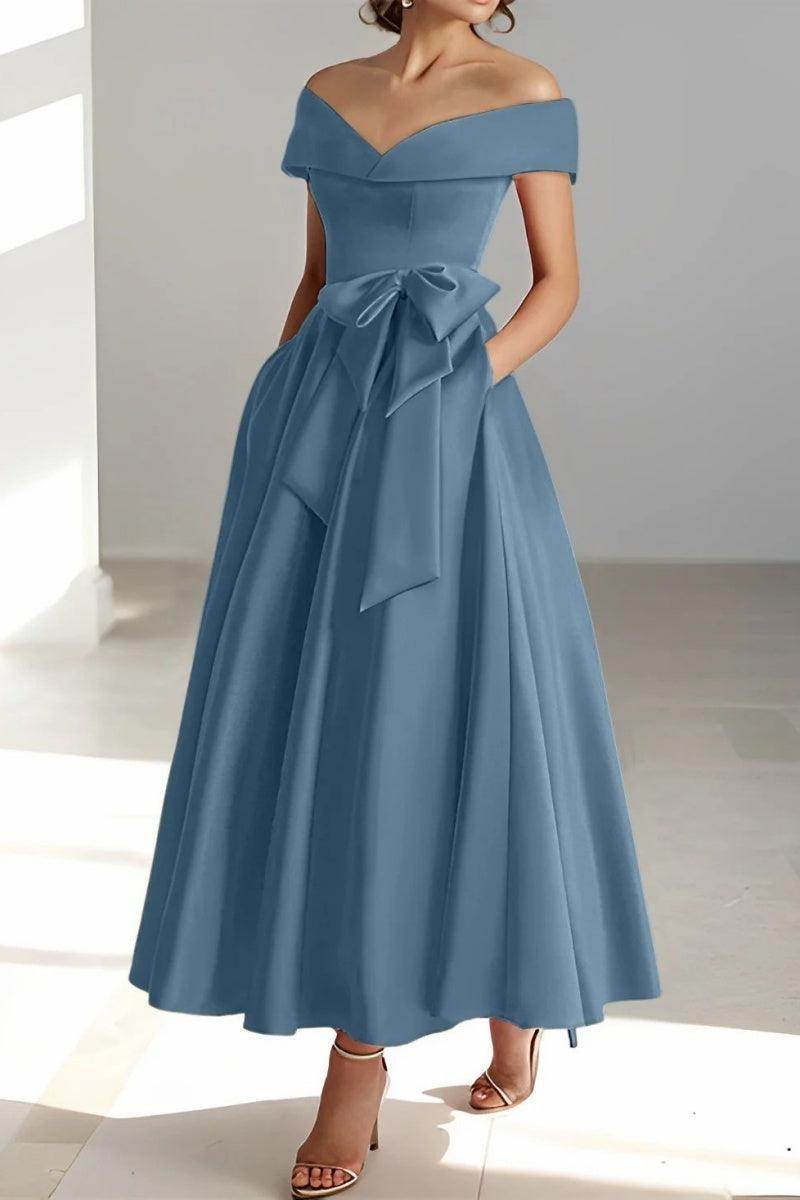Off The Shoulder Sleeveless Ankle Length Mother Dresses CM0332 - COCOMELODY