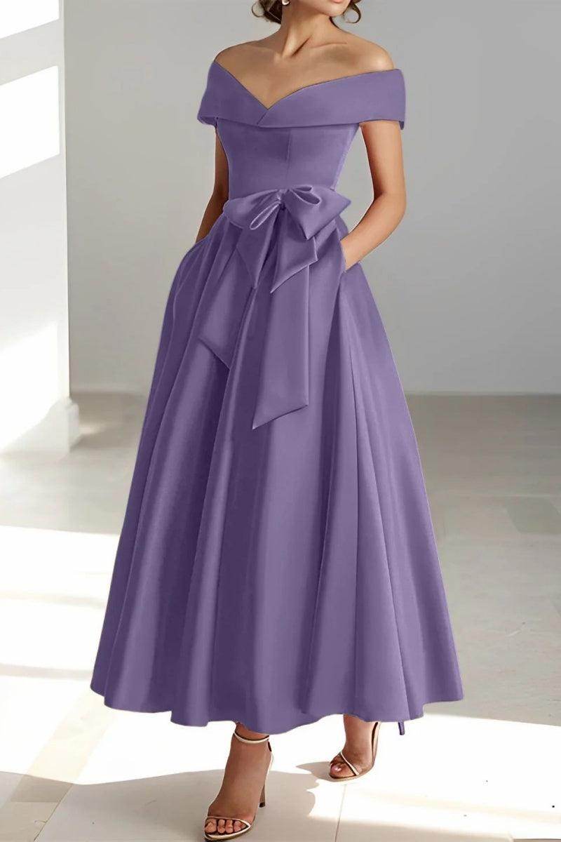 Off The Shoulder Sleeveless Ankle Length Mother Dresses CM0332 - COCOMELODY