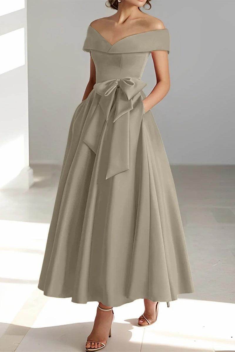 Off The Shoulder Sleeveless Ankle Length Mother Dresses CM0332 - COCOMELODY