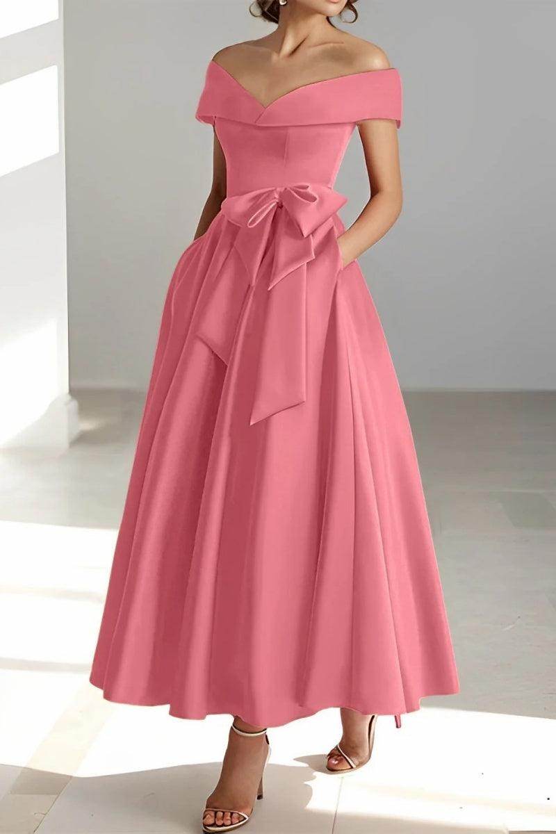 Off The Shoulder Sleeveless Ankle Length Mother Dresses CM0332 - COCOMELODY