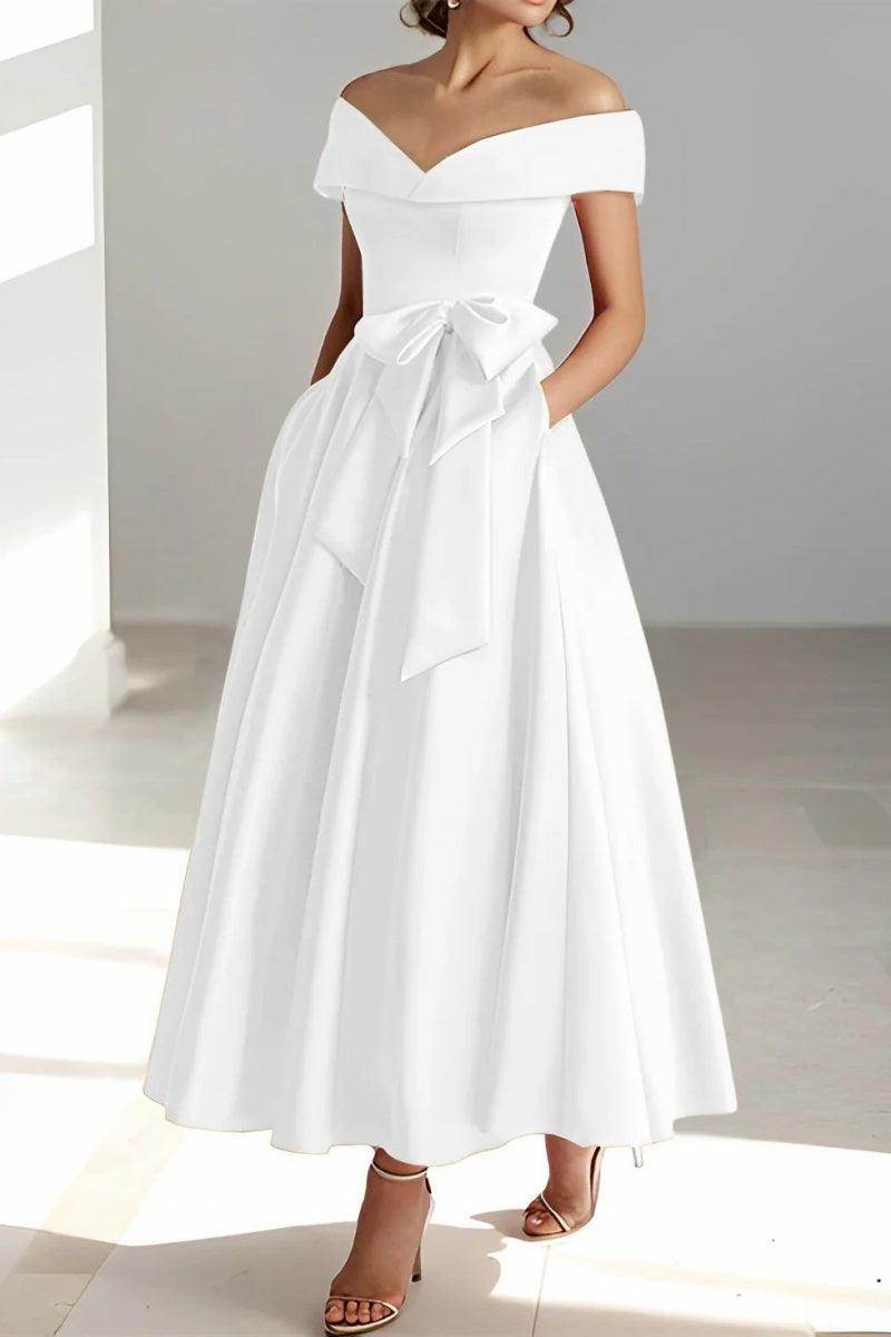 Off The Shoulder Sleeveless Ankle Length Mother Dresses CM0332 - COCOMELODY