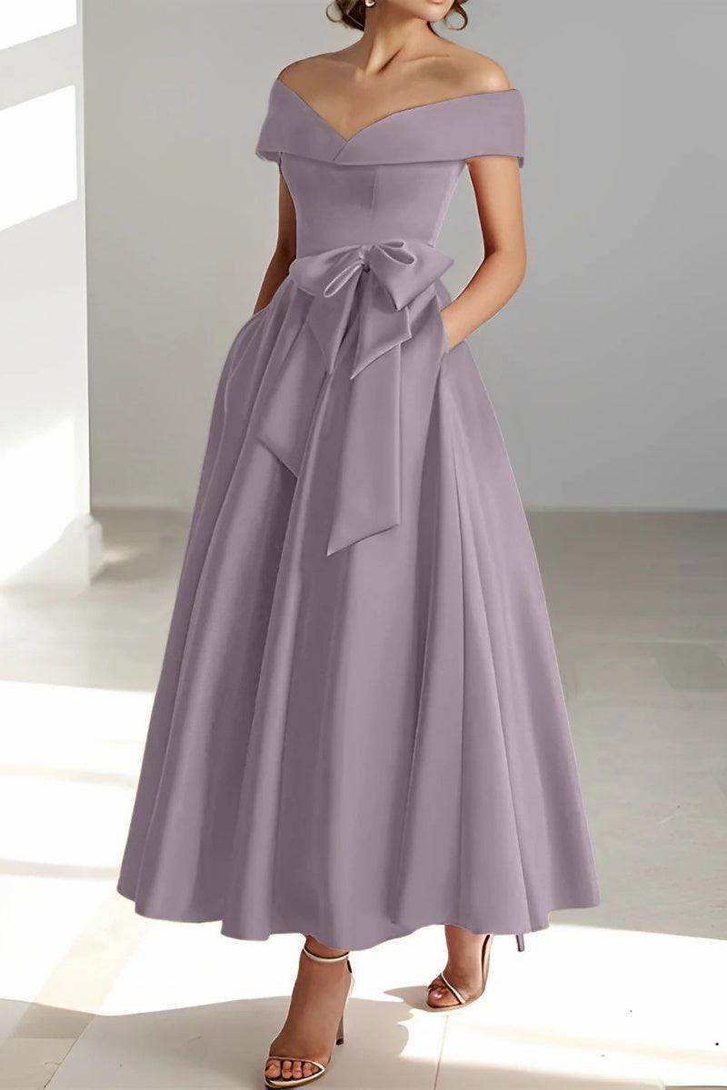 Off The Shoulder Sleeveless Ankle Length Mother Dresses CM0332 - COCOMELODY