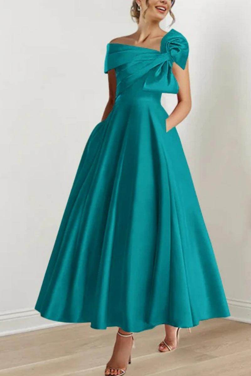 A Line Off The Shoulder Mother Dresses with Bows CM0333 - COCOMELODY