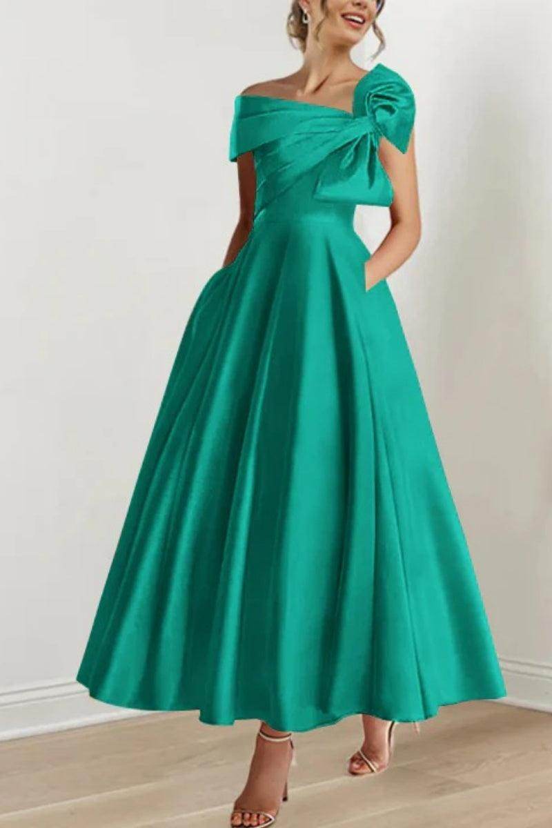 A Line Off The Shoulder Mother Dresses with Bows CM0333 - COCOMELODY