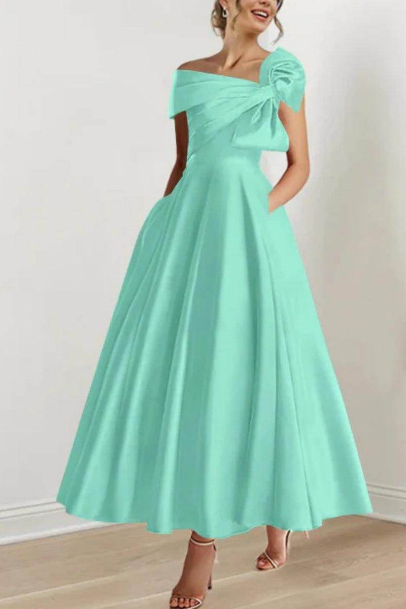 A Line Off The Shoulder Mother Dresses with Bows CM0333 - COCOMELODY