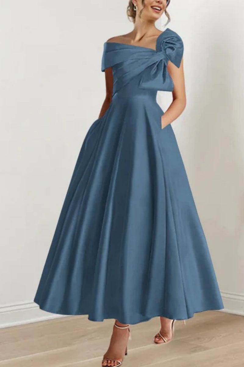 A Line Off The Shoulder Mother Dresses with Bows CM0333 - COCOMELODY
