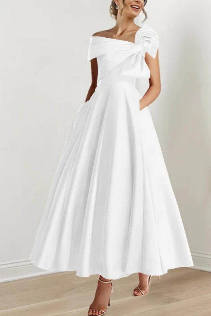 A Line Off The Shoulder Mother Dresses with Bows CM0333 - COCOMELODY