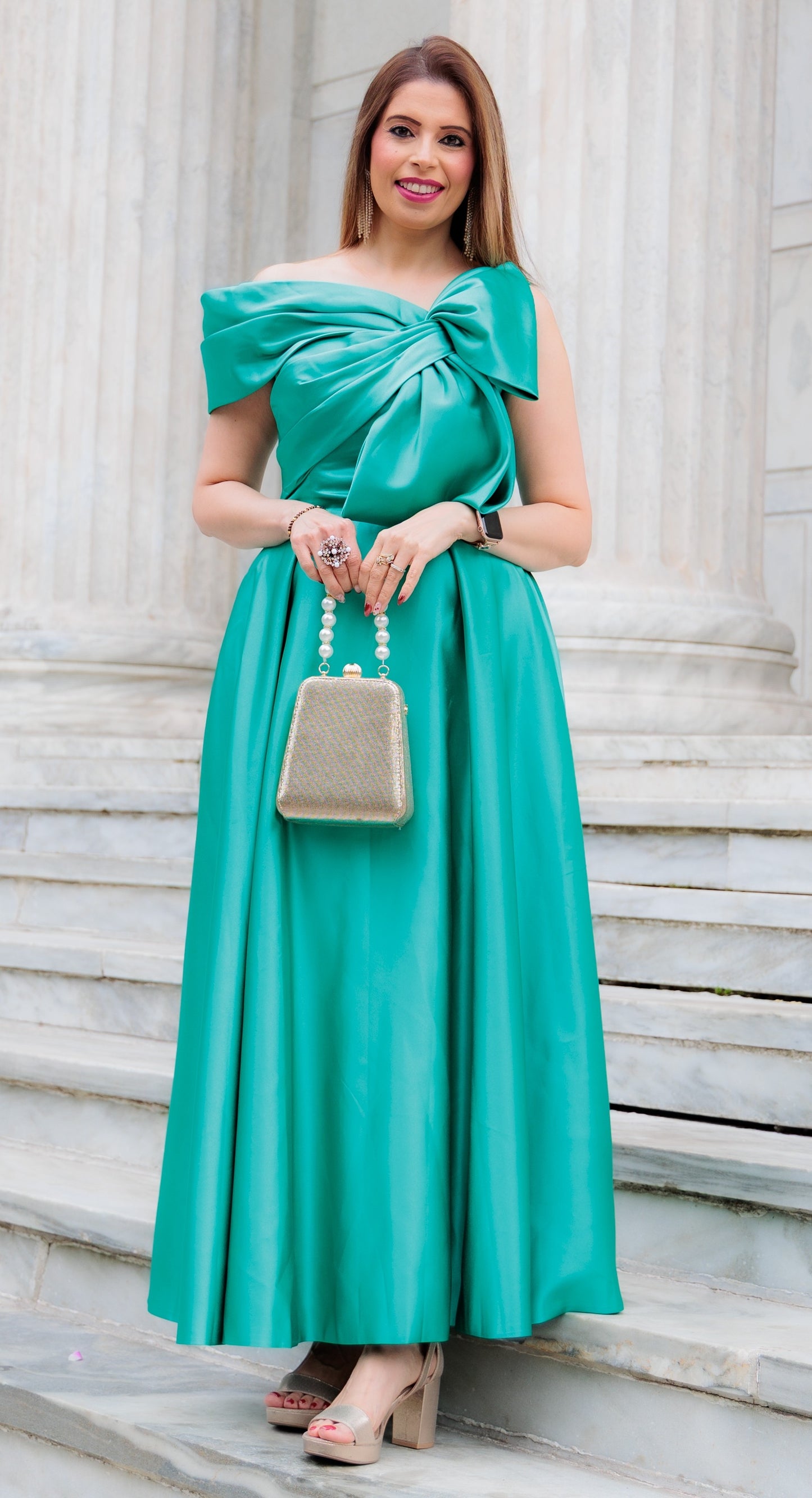 A Line Off The Shoulder Mother Dresses with Bows CM0333